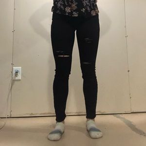 Black ripped jeans